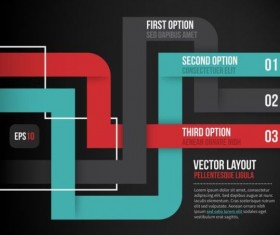 Arrows ribbon origami Infographics vector 02