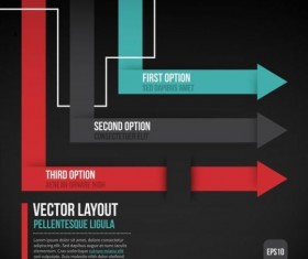 Arrows ribbon origami Infographics vector 03