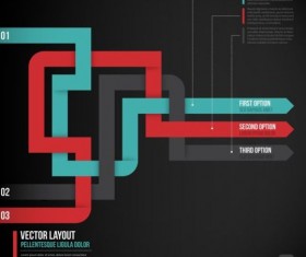Arrows ribbon origami Infographics vector 04