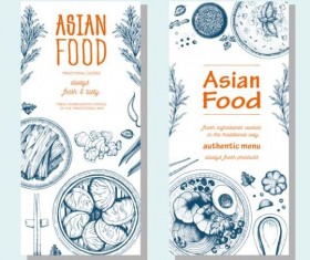 Asian food vertical menu vector material 01