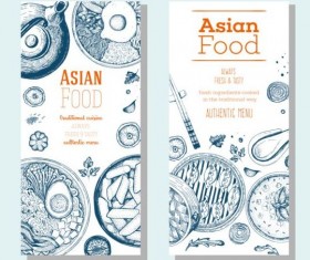 Asian food vertical menu vector material 02