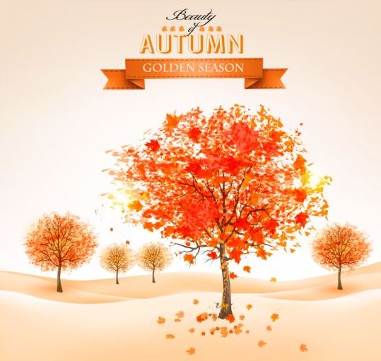 Autumn golden season backgrounds vector