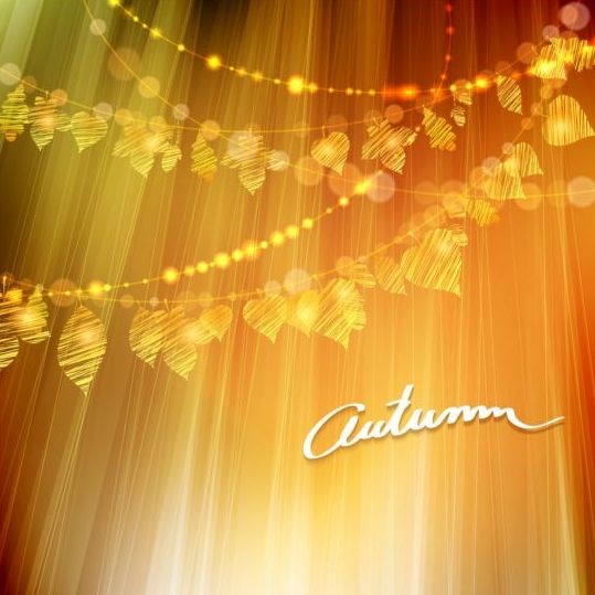 Autumn leaves decor background vectors 01