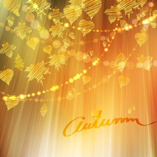 Autumn leaves decor background vectors 02