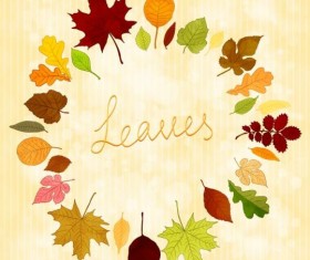 Autumn leaves frame background vector
