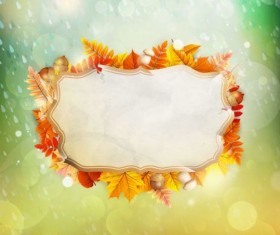 Autumn leaves with blurs vector background 06 free download