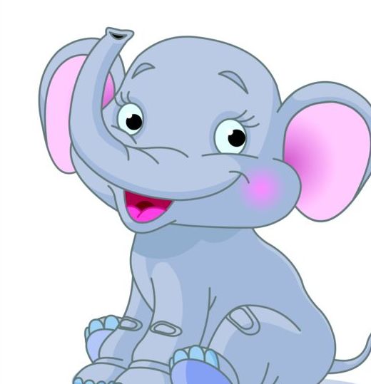 Baby elephant cute cartoon vector 01 free download