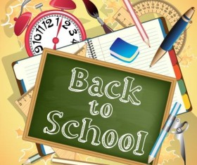 Back to school background with notebook vector 03