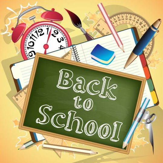 Back to school background with notebook vector 03