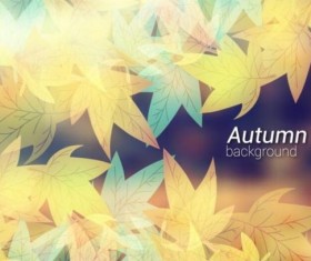Beautiful autumn leaves background art vector