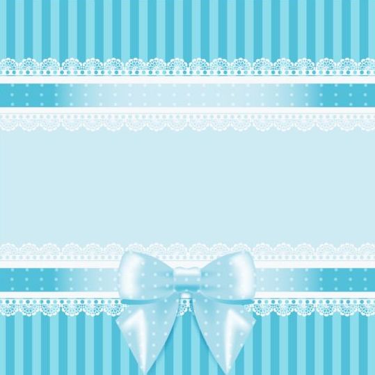 Beautiful bow with lace vector card