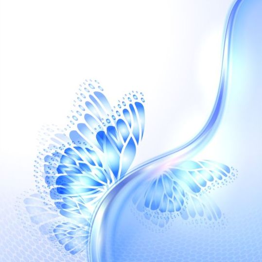 Beautiful butterfly wing with abstract background vector 07