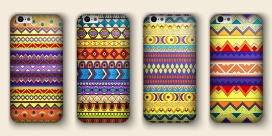Beautiful mobile phone cover template vector 01