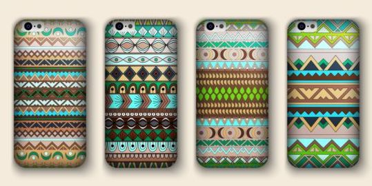 Beautiful mobile phone cover template vector 02