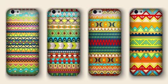 Beautiful mobile phone cover template vector 03