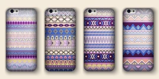 Beautiful mobile phone cover template vector 04