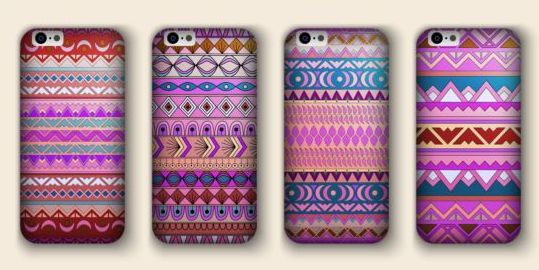 Beautiful mobile phone cover template vector 10