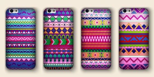 Beautiful mobile phone cover template vector 17