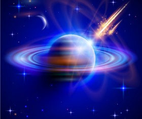 Beautiful planet with blue background vector