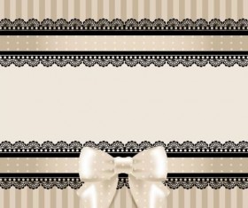 Beige cards with black lace and bow vector