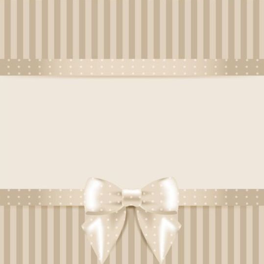 Beige cards with bow vector