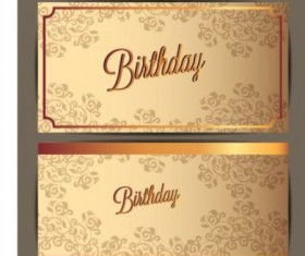Birthday invitation card with golden floral vector 05