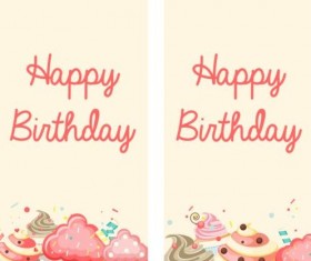 Birthday vertical banner with cupcake vector