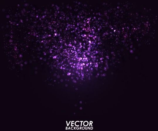 Black background with purple light dots vector