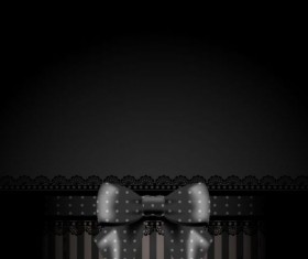 Black card with laces and bow vectors 02