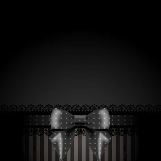 Black card with laces and bow vectors 02