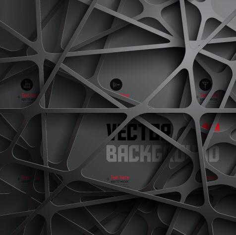 Black metal layered background vector 05