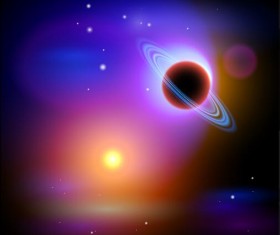 Black saturn background vector