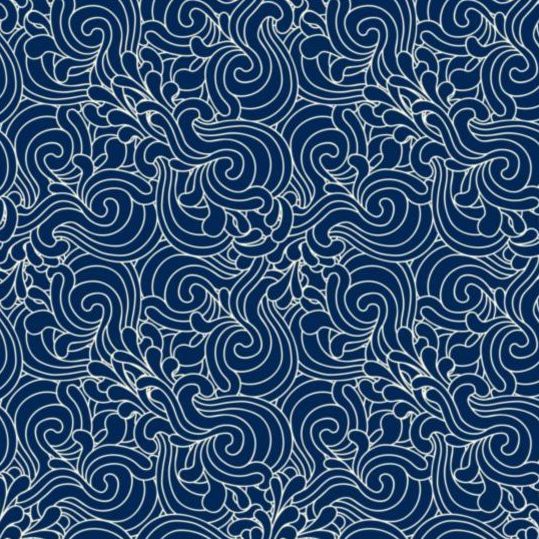 Blue decor pattern seamless vectors 01