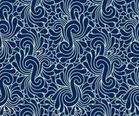 Blue decor pattern seamless vectors 03