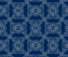 Blue decor pattern seamless vectors 04