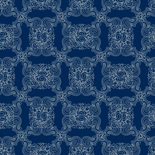 Blue decor pattern seamless vectors 04