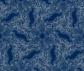 Blue decor pattern seamless vectors 05