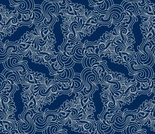 Blue decor pattern seamless vectors 05