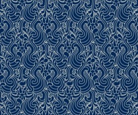 Blue decor pattern seamless vectors 06