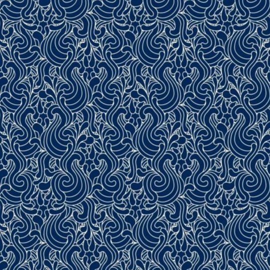 Blue decor pattern seamless vectors 06