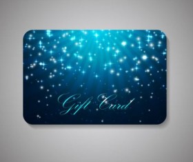 Blue gift card with shining star vector