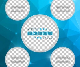 Blue polygon brochure cover template illustration vector 09