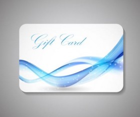 Blue wavy gift card vector