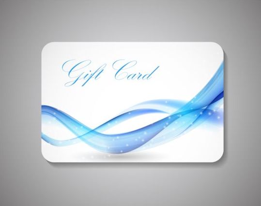 Blue wavy gift card vector