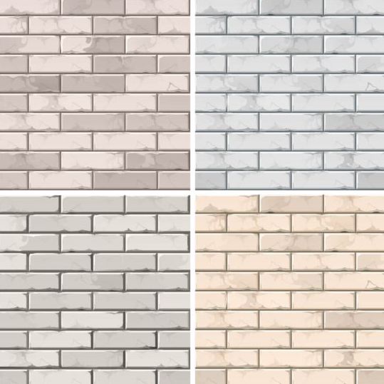 Brick wall seamless patterns vector 18