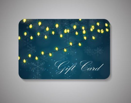 Bulbs and snowflakes with christmas gift card vector