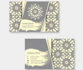 Business cards with mandala pattern vectors 01
