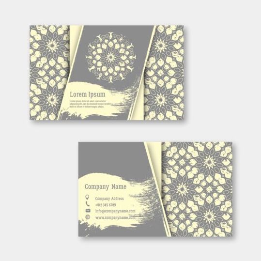 Business cards with mandala pattern vectors 01