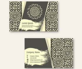Business cards with mandala pattern vectors 02