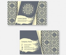 Business cards with mandala pattern vectors 03